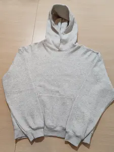 Light Gray Color Oversized Pullover Hoodie Women Men Streetwear Cozy Streetwear Unisex Cropped Fit Sweatshirts Casual Soft Long Sleeve Outfit