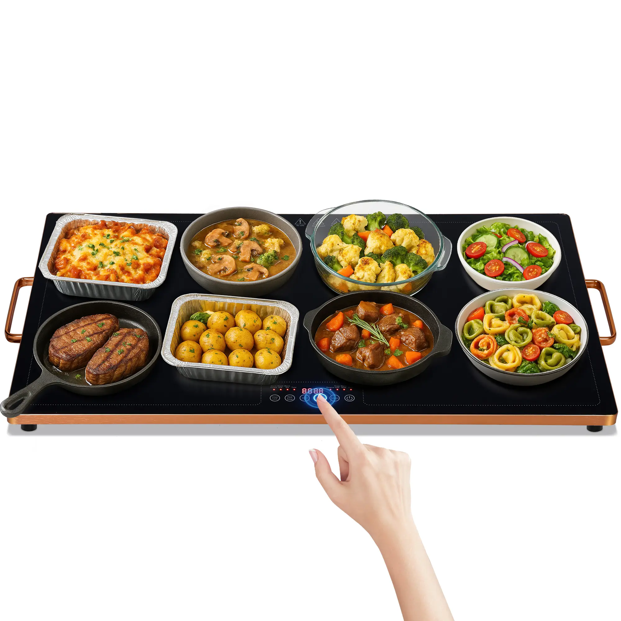 WARMOUNTS Electric Food Warming Tray - 3 Sizes Available with 10-Second Fast Heating & Adjustable Temperature for Home & Party Use