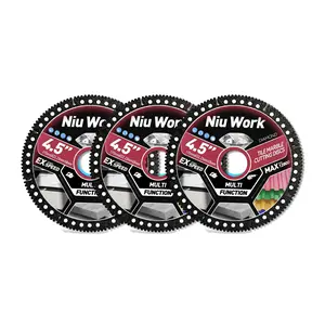 【FathersDayGift】 NiuWork 1PCS/3PCS Multi-Material Cutting Blades,Diamond Blades 4.5" Tile Cutting Blades -Ultra-Thin Dry Cutting Disc,Purpose Saw Blades,Heavy Duty Angle Grinder Discs for Cutting Marble/Quartz/Stone/Tile/Metal/Plastic, multiple size