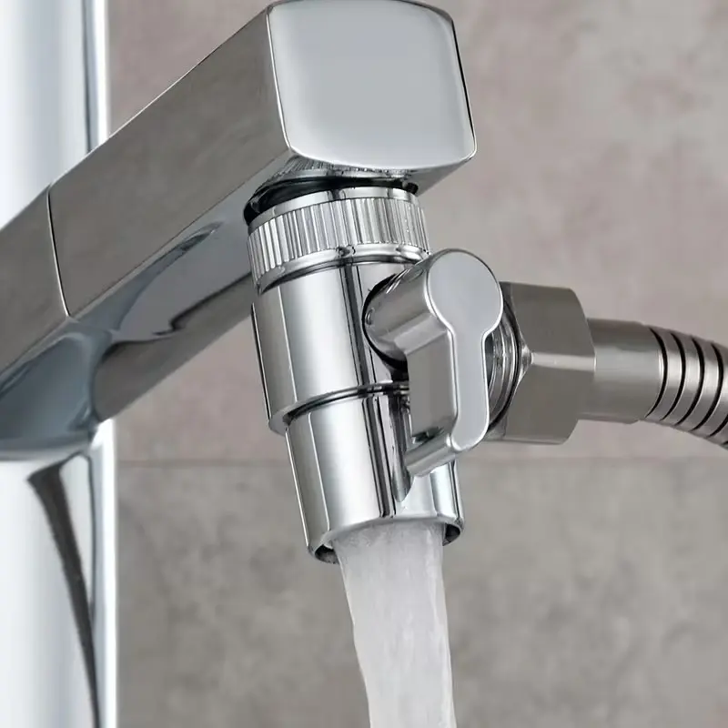 3-Way Stainless Steel Faucet Diverter Valve, Handheld Shower Splitter for Kitchen & Bathroom, Durable Metal Construction, Multiuse Adapter, Faucet Attachment