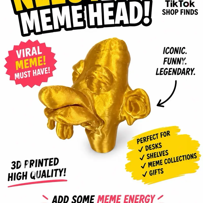 Neegy Meme head 3d printed funny toy for decoration