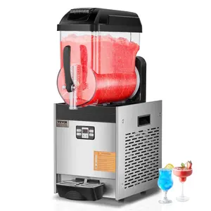 【Summervibes】VEVOR Commercial Slushy Machine,  12L Single Tank Frozen Drink Machine, 48 Cups Stainless Steel Margarita Smoothie Frozen Drink Maker, Slushie Maker for Home Party Restaurants Cafe Bars