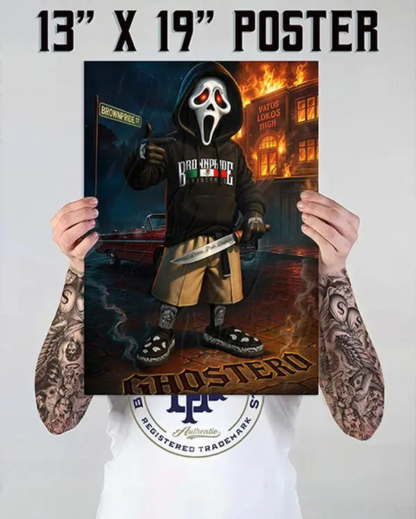 Ghostero Poster 13" x 19" Chicano Style Cholo Theme Artistic Wall Art Decor Ornaments for Room Decoration