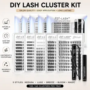 JIZI LASH LengthLock Collection DIY Lash Clusters (Buy 1 Get 1 Free) - 8mm-16mm B Curl, Ultra-Dense, Waterproof, Long-Lasting, Cosmetic Eyelashes for Flawless Makeup Look