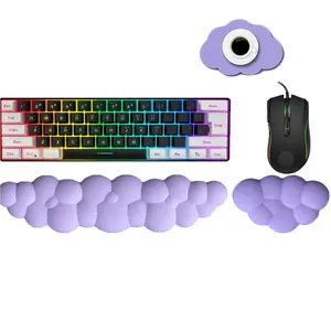 XWLR Cloud Pattern Mouse Pad & Keyboard Wrist Rest, Ergonomic Design Mouse Pad with Wrist Rest, Non-slip Soft Mouse Pad for Office Home, Non Slip Mousepad