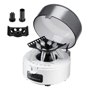 VEVOR Transparent Plastic-Steel Mini Lab Centrifuge Machine, 7000r/min Fixed-Speed Electric Model, 2-in-1 Rotor for 0.2/1.5/2ml Tubes, 3013xg RCF, Low-Noise for Laboratory Experiments
