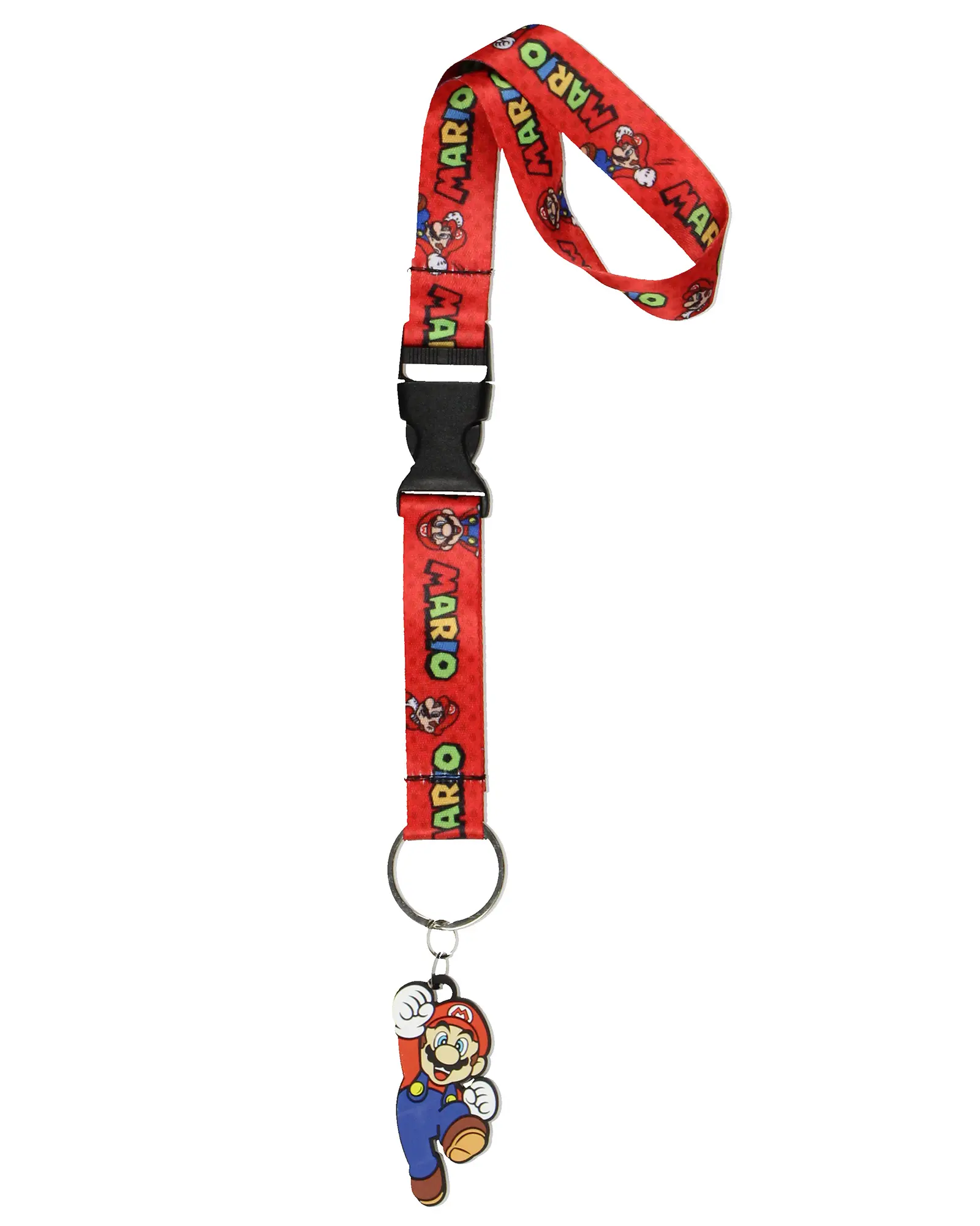 Super Mario Breakaway Wrist Lanyard Wristlet Keychain for Nintendo Games - 100% Durable Nylon, 6" Strap, Compact & Functional Size, Quick-Release Buckle - Men's Accessory for Keys/Wallets, Gym, Commuting