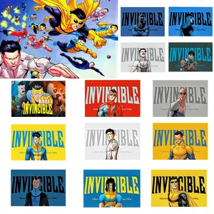 Invincible War Themed Canvas Poster Mark's Universe Variant Art Wall Decor Comic Style Gift for Teens Living Room Bedroom Dorm Solid Wood Textured Frame Waterproof Moisture-Proof Design，Suitable for modern bedroom and game room decoration, fan gift