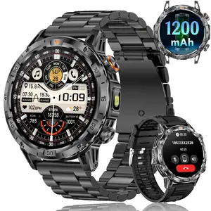 COANR men's smartwatch, 1100 mah large-capacity battery, 1.7-inch AMOLED men's and women's smartwatch (for receiving and making calls), fitness tracker with heart rate/sleep monitoring function, IP68 waterproof activity tracker, Android and iOS pedometer