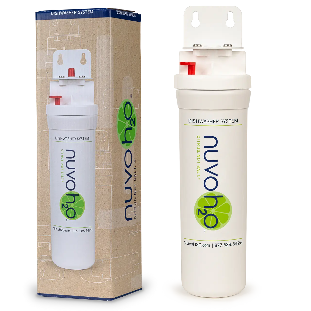 NuvoH2O Dishwasher Water Softener System — Salt-Free CitraCharge Scale Prevention
