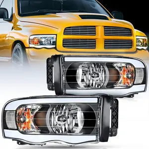 Nilight Headlights Assembly Led DRL for 2002-2005 Dodge Ram 1500/03 04 05 Dodge Ram 2500 3500 Headlamp,Black Housing+ Clear Reflector
