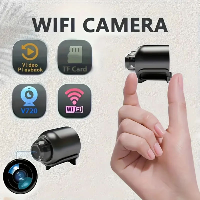 Wireless Magnetic Safety Home Smart Camera (x5 Pack) - Light Body, Pebble Appearance, 2.4G Network Easy Connection, Hot-Selling Aesthetic Design, Portable for Phone/Monitor Use, Supports Remote Card Functionality