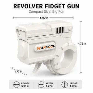 WANCOOL 3D Printed Fidget Toy Gun Cool Spinning & Pushing Toy for Stress Relief Perfect Gift for Boys & Men Ideal for Husband