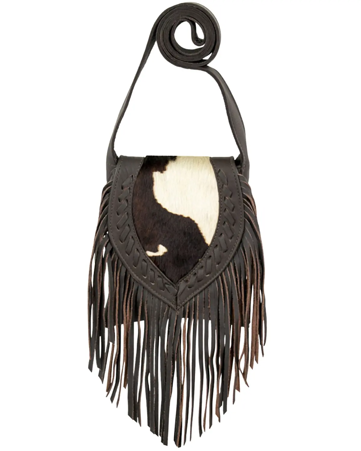 American West Women's Women'S Pony Hair-On Fringe Saddle Crossbody - 7250119