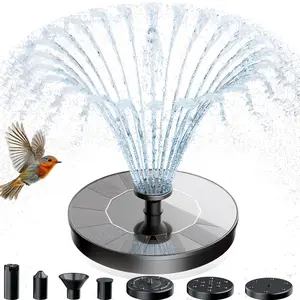 Solar Fountain Set, New Upgrade Mini Solar Powered Fountain, Floating Design Independent, 6 Nozzles, Ideal for Bird Bath, Garden, Pond, Pool, Fish Tank, Outdoor Use, Solar Water Fountain