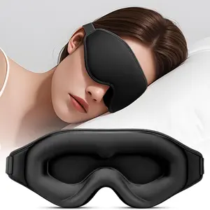 1PC Sleep Eye Mask, 3D Curved Design, Dual Layer Sponge Material, Blocks Light, Relaxes Body, Sleep Aid Products, Suitable for Travel, Naps, Night Sleep, Headband Sleep Mask