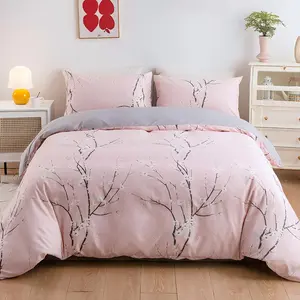 Floral Pattern Duvet Cover Set, 2/3 Counts/set Including 1 Duvet Cover & 1/2 Pillowcase without Filler, Decorative Duvet Cover, Soft Comfortable Bedding Set for Home Bedroom, Machine Washable Duvet