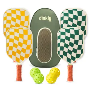 Pickleball Paddle Set – USAPA Approved 2/4 Graphite & Fiberglass Rackets with 4 Balls and Portable Bag, Professional Pickle Ball Kit for Beginners, Men & Women
