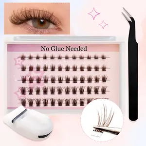 60 Cluster Eyelash Clusters Set No Glue Needed Suitable for Beginners Beginner Friendly Includes Lash Tweezers and Curler