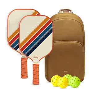 Dinkly Retro Twill Pickleball Paddles Set of 2/4 USAPA Approved Graphite/Fiberglass Rackets 2 Rackets 4 Balls Portable Carry Bag for Men Women Beginners