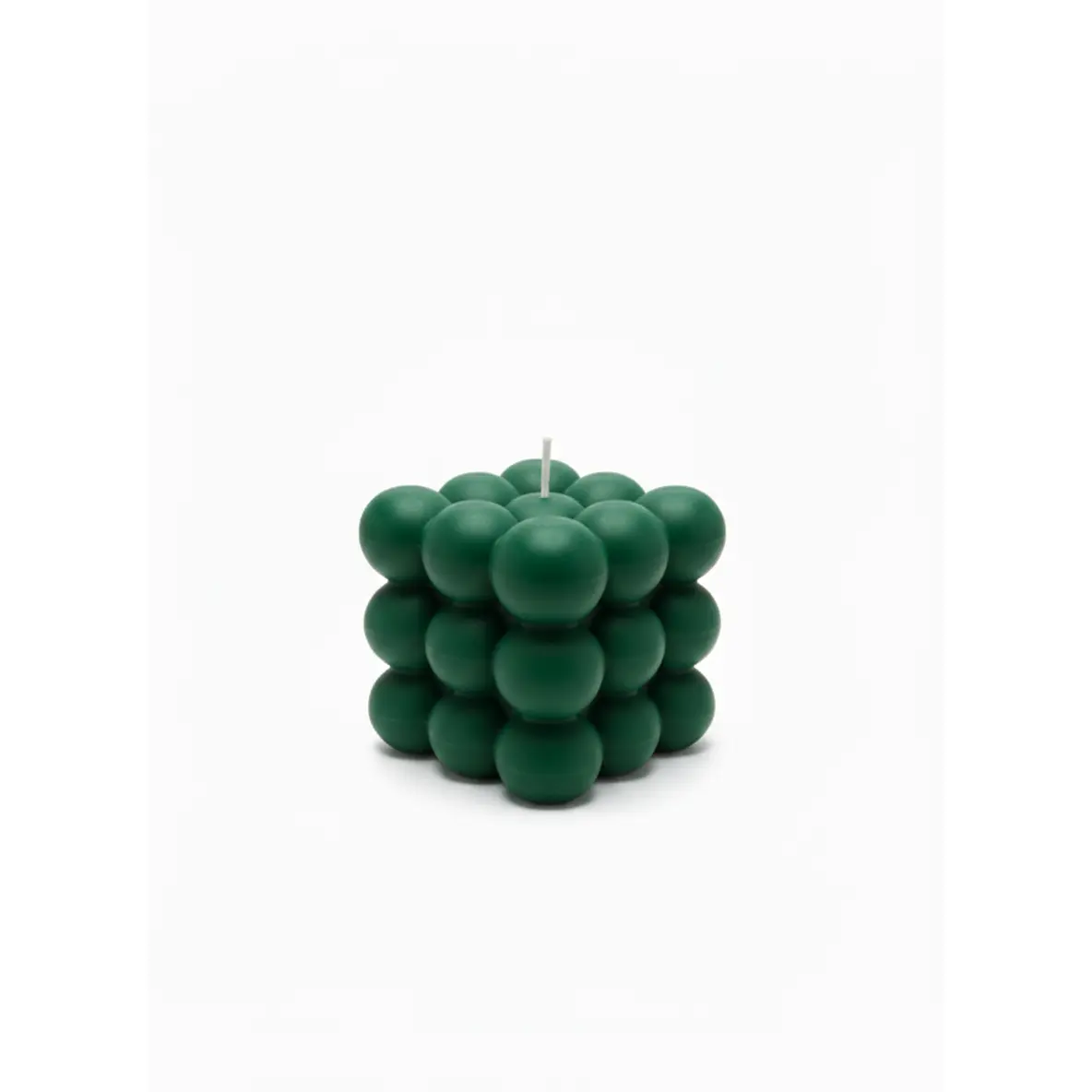 💚 Green Bubble Cube Candle – Modern Geometric Candle