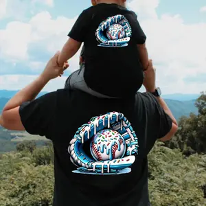 Youth and Adult Baseball Drip Ice Cream Sprinkles Baseball Glove T-Shirt, Kidswear, Soft Tops for kids, toddler boy, Toddler graphic tees, Family Matching Shirt, Kids Car Birthday Shirt