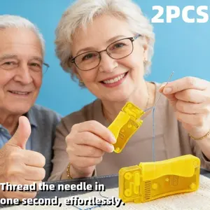 Automatic Needle Threader Set of 2, Ideal for Seniors and Workers, Easy-To-Use Sewing Tool, Perfect for Threading Needles