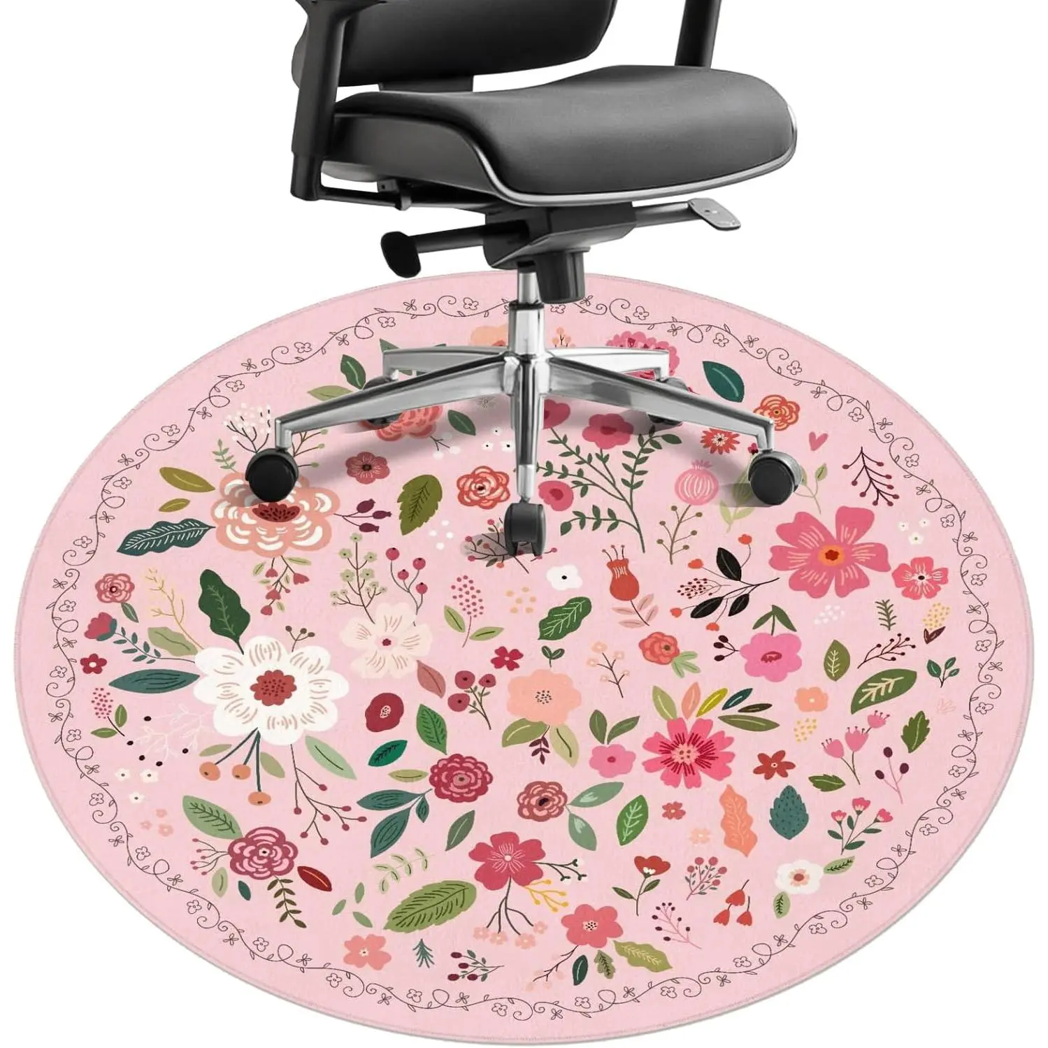 Office Chair Mat for Hardwood Floor "X " Round Gaming Rolling Chairs Rugs for Office Computer Desk Chair Non-Slip  Protector Mats for Hard Floor & Tile Floor,Carpet Decor( Boho)