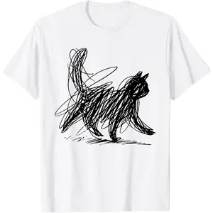 Minimalist cat Art T-Shirt