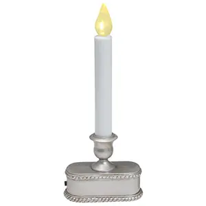Noma Inliten V1532-88 9 in. 1 Light Brushed Silver Battery Operated LED Candolier, Indoor Use, Uses Aa Batteries