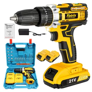 21V Cordless Drill Driver Set - Rechargeable Lithium Battery Power Tool with Charger, Accessory Kit, LED Light; Professional Portable Tool for Automotive Repairs, DIY Home Renovations, Ideal Special Gift, Led Light Drill Tool Box