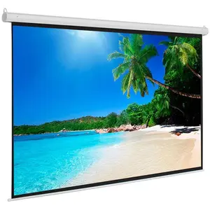 100" 4:3 80"*60" Motorized Projector Screen with Remote Control, Matte White Viewing Area, Ceiling/Wall Mountable, Silent Operation for Home Theater, Office,Classroom Projector Screen, Washable Projector Screen 4:3 Foldable