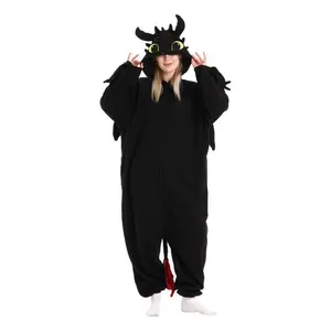 Unisex cute dragon animal onesie pajamas sleepwear — dragon Halloween party costume fabric women’s clothing Christmas pajamas plush unisex (gift)