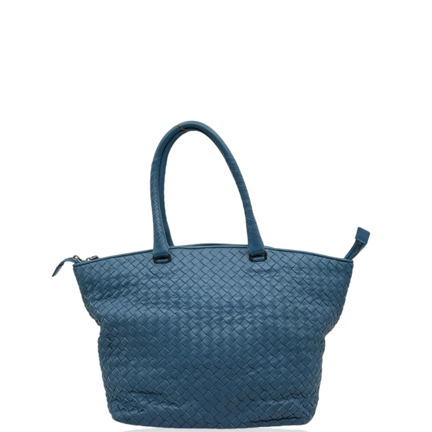Pre-owned BOTTEGA VENETA Leather tote bags Tote Bag Intrecciato Nappa Blue (ym012626f7)