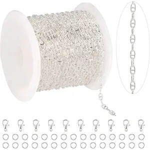 16.4   Chains for  Making Thin Anchor Link on Spool Small Chain for Crafts DIY with Jump Rings Lobster Clasps