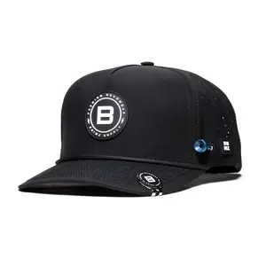 BRIMZ Golf Performance Hat - Breathable Sweat & Water Resistant Golfing Snapback Cap with Tee Holder & Magnetic Ball Marker (Brimz Logo)