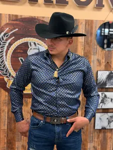 Men western shirt blue