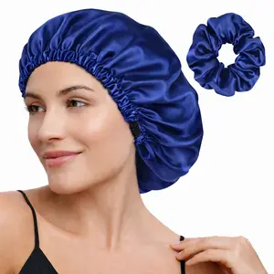 Adjustable Satin Bonnet Double Layer Hair Silk Bonnet for Sleeping - Soft Material Elastic Band Multifunctional Night Cap