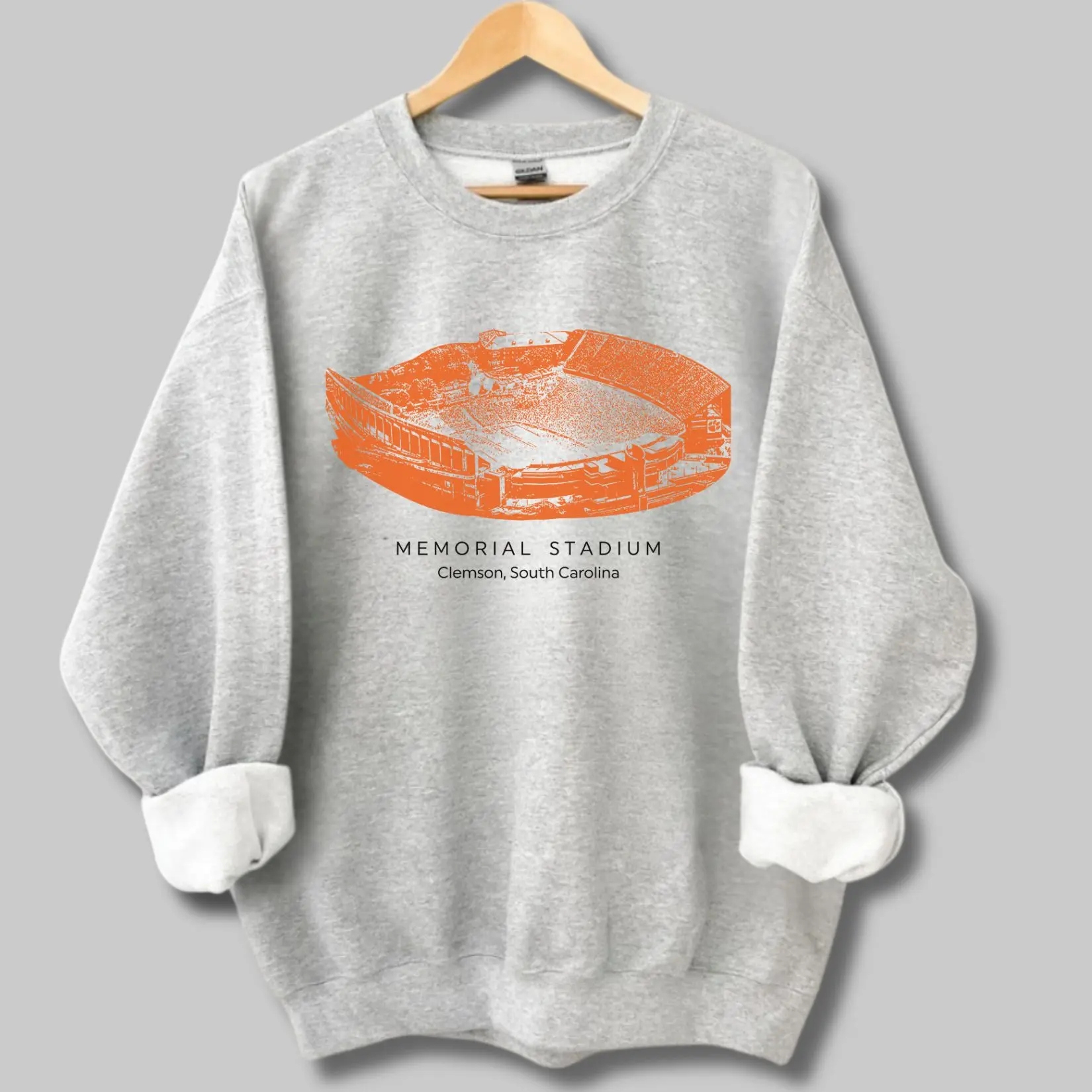 Unisex Clemson Tigers Vintage Football Stadium Sweatshirt, Clemson University Vintage Stadium Sweatshirt, Classic Sport Sweatshirt, Gift For Football Fans