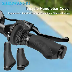 SHIZIWANGRI 1 Pair Wide Bike Handlebar Grips, Shock Absorbing Non-Slip Cushioning, Ergonomic Design, Aluminum Alloy Lock Rings, Easy Installation, Outdoor Cycling Accessories Bicycle Rubber