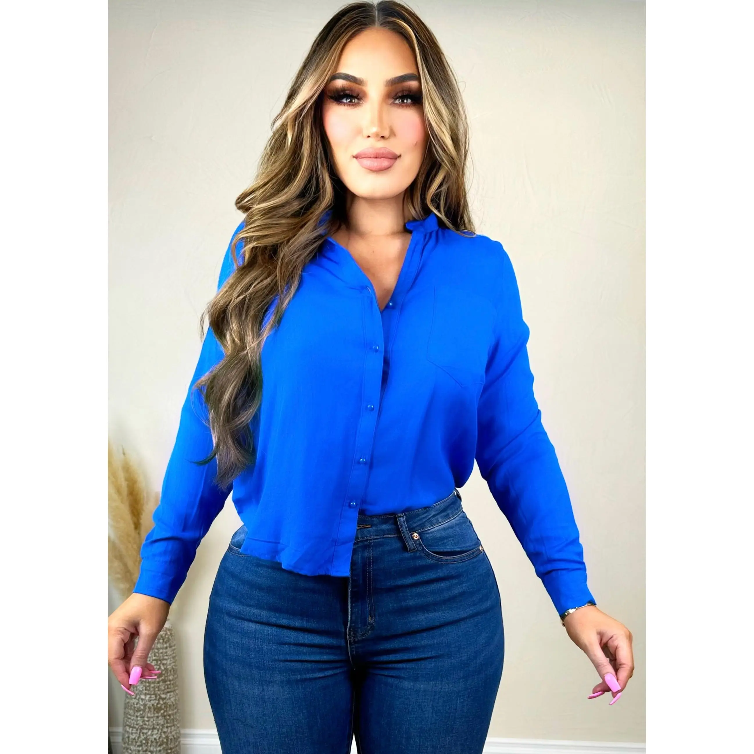 Lara Blouse Royal Blue