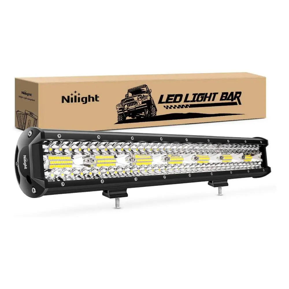 Nilight 20Inch 420W Triple Row Aluminum Work Light Bar - 42000LM Flood Spot Combo, Car Led Off-Road Driving Light for Trucks, Boats, Led Lights Car