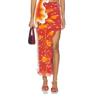 PH5 Lily Midi Skirt in Fireball Orange