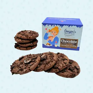 Ginger's Chocolate ft Oreo Lactation Cookie 8 Pack Soft Chocolaty Dairy-Free Treat with Brewer's Yeast & Flaxseed for Breastfeeding Mamas