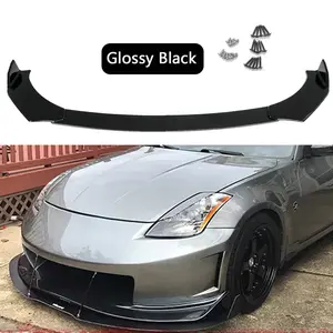 For Nissan 06 07 08 350z Z33 JDM Front Bumper Lip Spoiler Body Kit Glossy Black