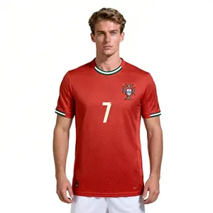2026 Portugal National Team Cr.7 Home Red Short-Sleeve Soccer Jersey