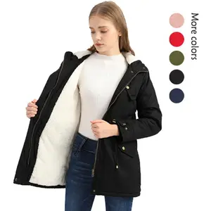 Women's Fleece Thicken Waterproof Rain Jacket Outdoor Lightweight Hooded Raincoat for Hiking Travel with Pockets For Winter FallFreshness # outdoorfun.