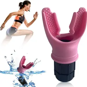 Portable breathing exercise device for lungs, Breathing trainer with Resistance Adjustable, Lung Trainer with excellent quality silicone, Improve Breathing Capacity and Endurance,Easy to Clean and Use(pink)