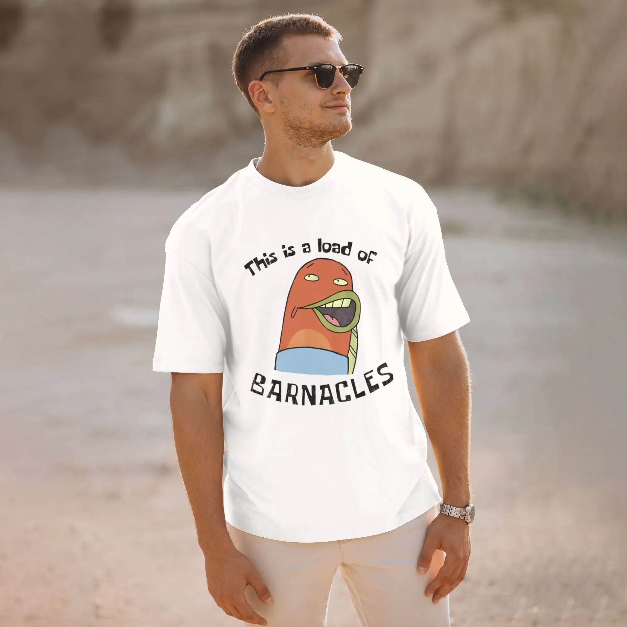 Funny SpongeBob T-Shirt - This Is A Load Of Barnacles,  Funny Graphic Shirt, Silly Tee Unisex Clothes For Men & Womens Cotton Printed pattern