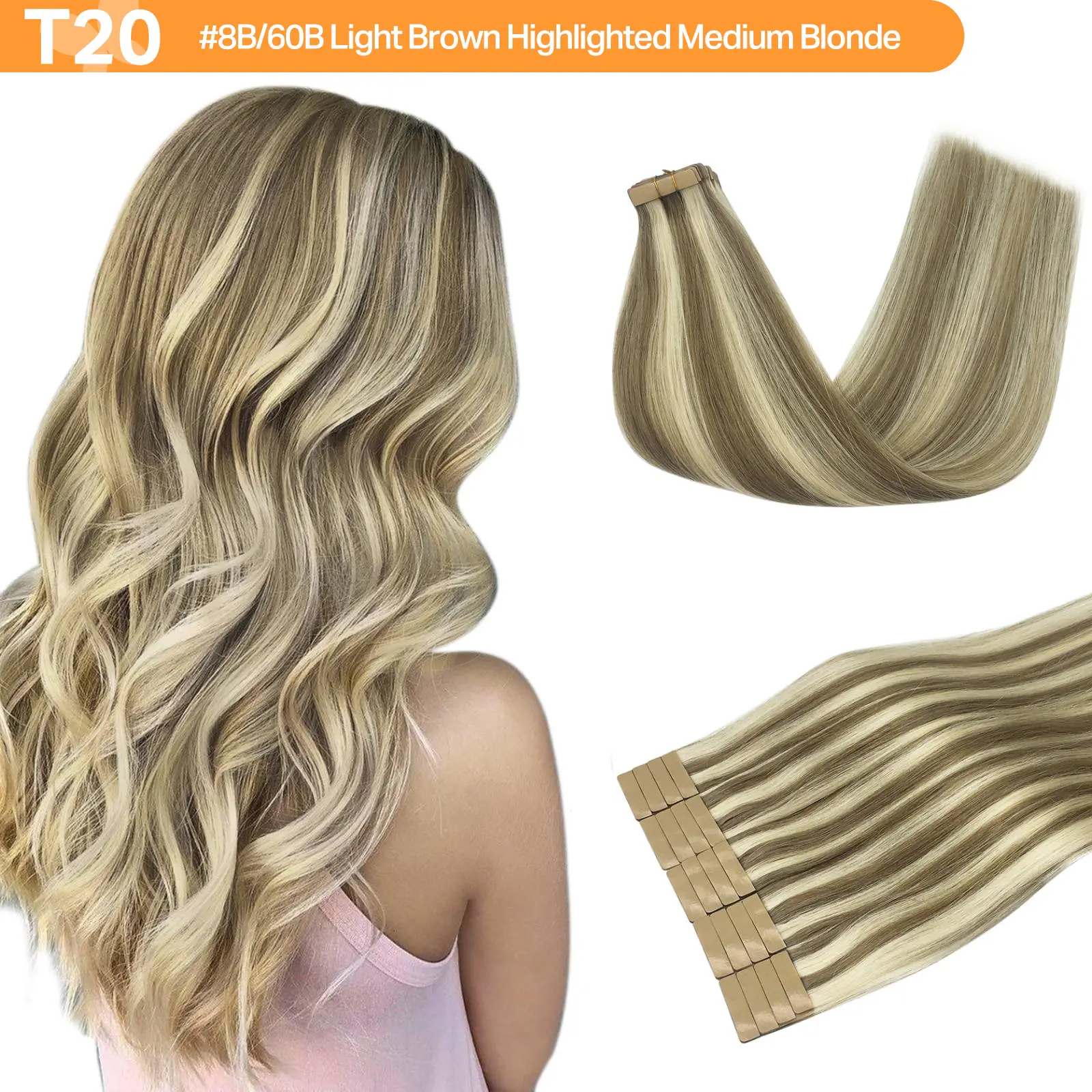 #P8B/60B Light Brown Highlighted Medium Blonde